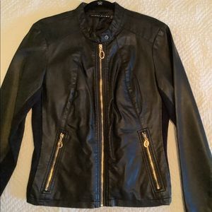 Ivanka Trump faux black leather jacket